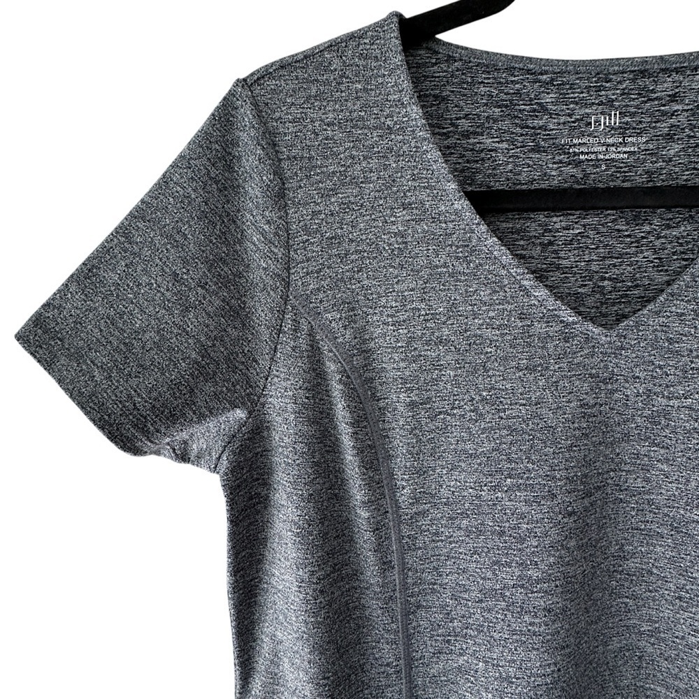 J JILL | NWOT FIT MARLED V-NECK DRESS BLACK & GRAY POCKETS | SMALL - Picture 3 of 13